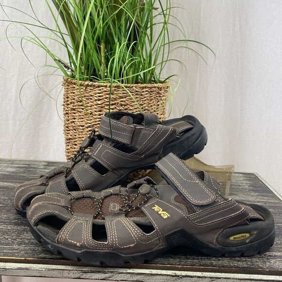 Teva Men’s Brown Forbay Leather Sandal Shoes 11 main image 7